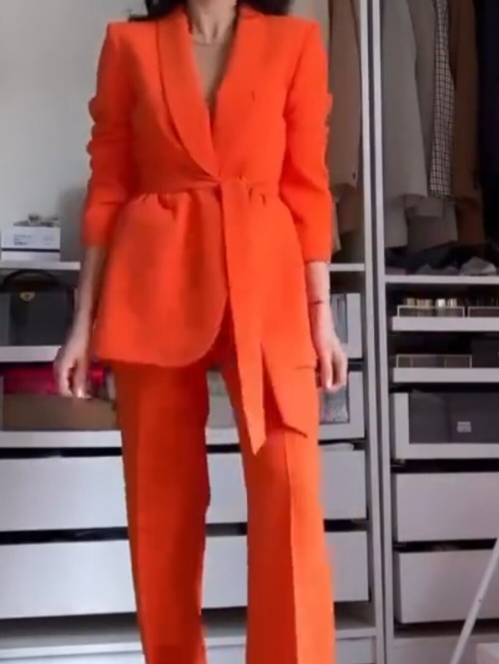 Zara Orange Shawl Collar Blazer And Pants Suit....New With Tags.. - Picture 5 of 10